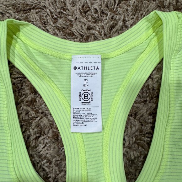 Athleta Momentum Seamless Tank-Aloe Green Mini Stripes XS - Picture 2 of 6